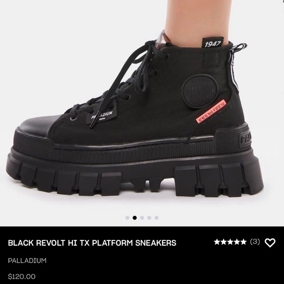 NEW Women’s Size 8 Palladium Revolt Hi TX Top Black Platform Boots chunky soles - Picture 12 of 12